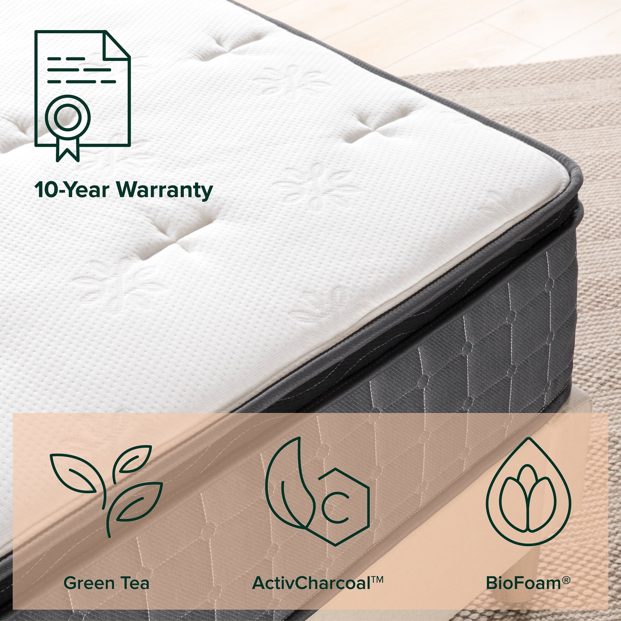 Cool Touch Comfort 12 Hybrid of type of Gel Memory Foam and Pocket Spring Mattress, King