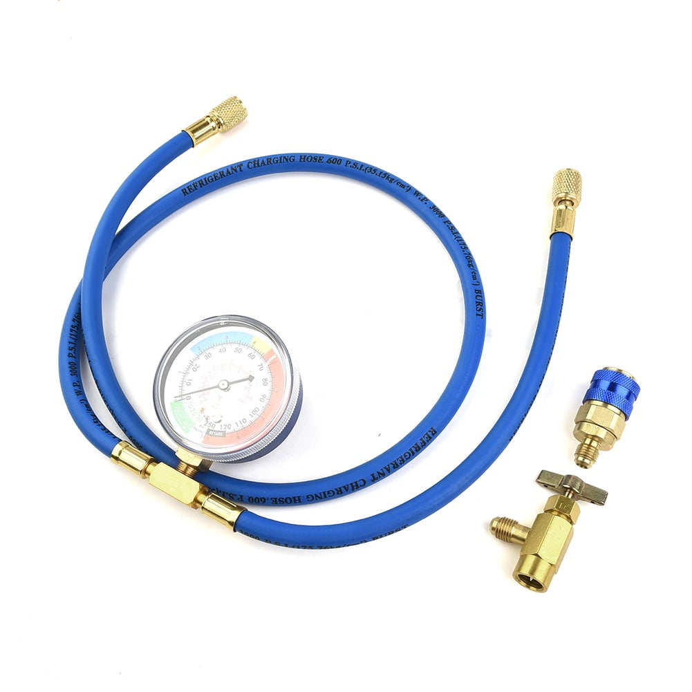 Car Auto Air Conditioning AC R134A Refrigerant Recharge Measuring Hose w/ Gauge