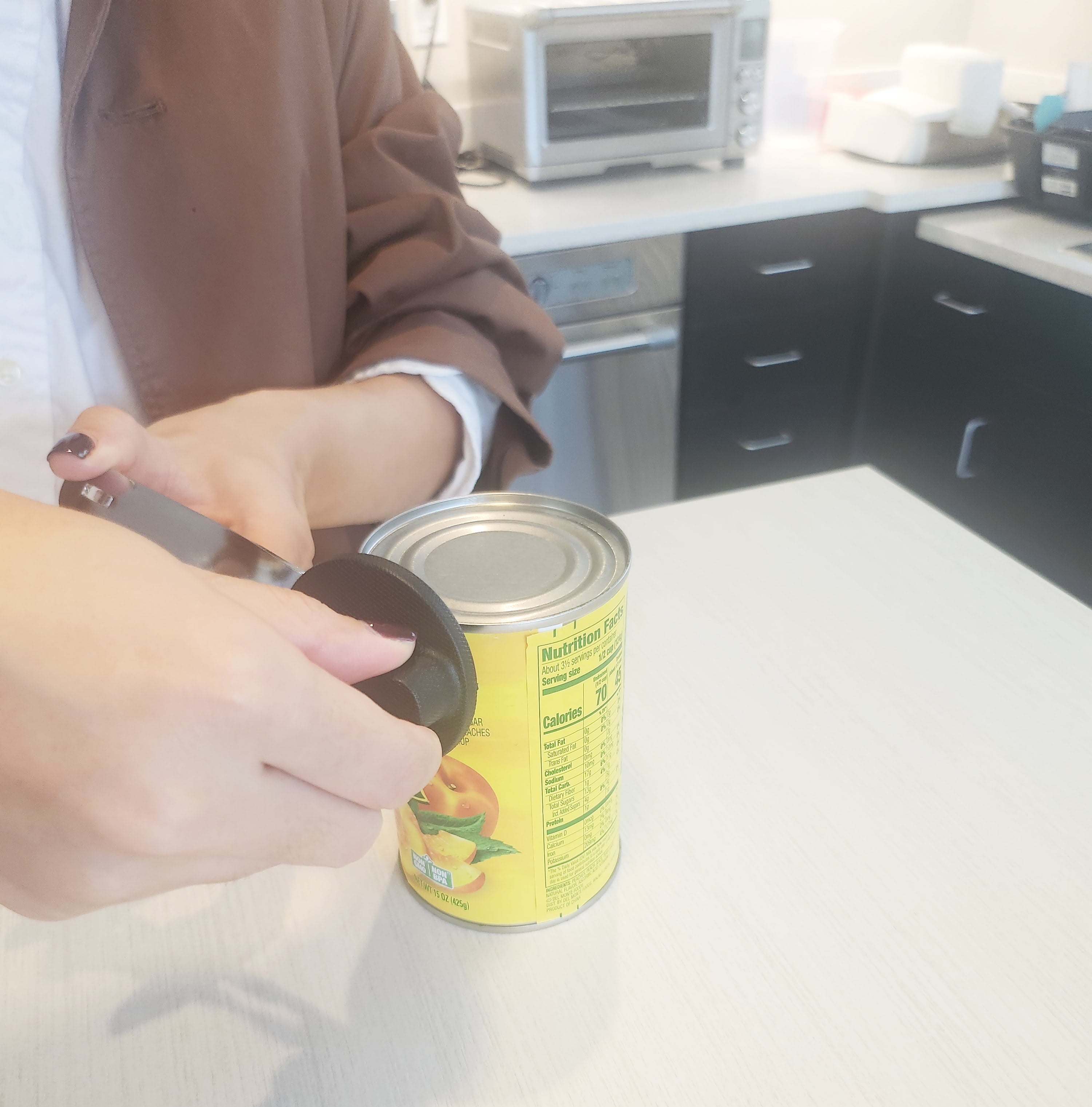 Mainstays Can Opener Stainless Steel Hand Grip Can and Bottle Opener, Silver and Black