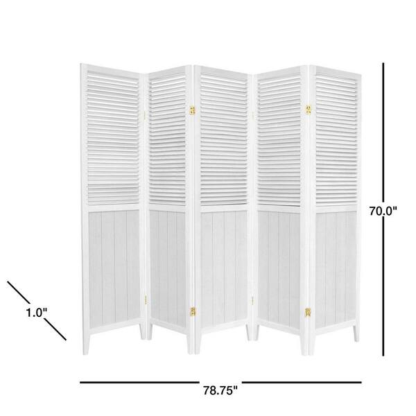 6 ft. White 5-Panel Room Divider