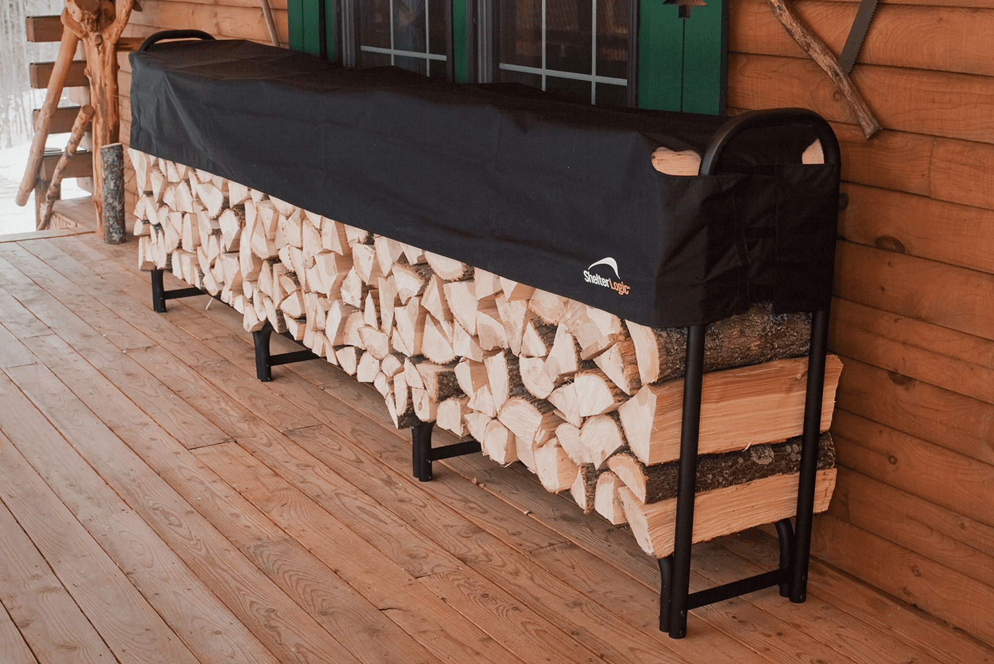 Heavy Duty Firewood Rack with Cover 12 ft.