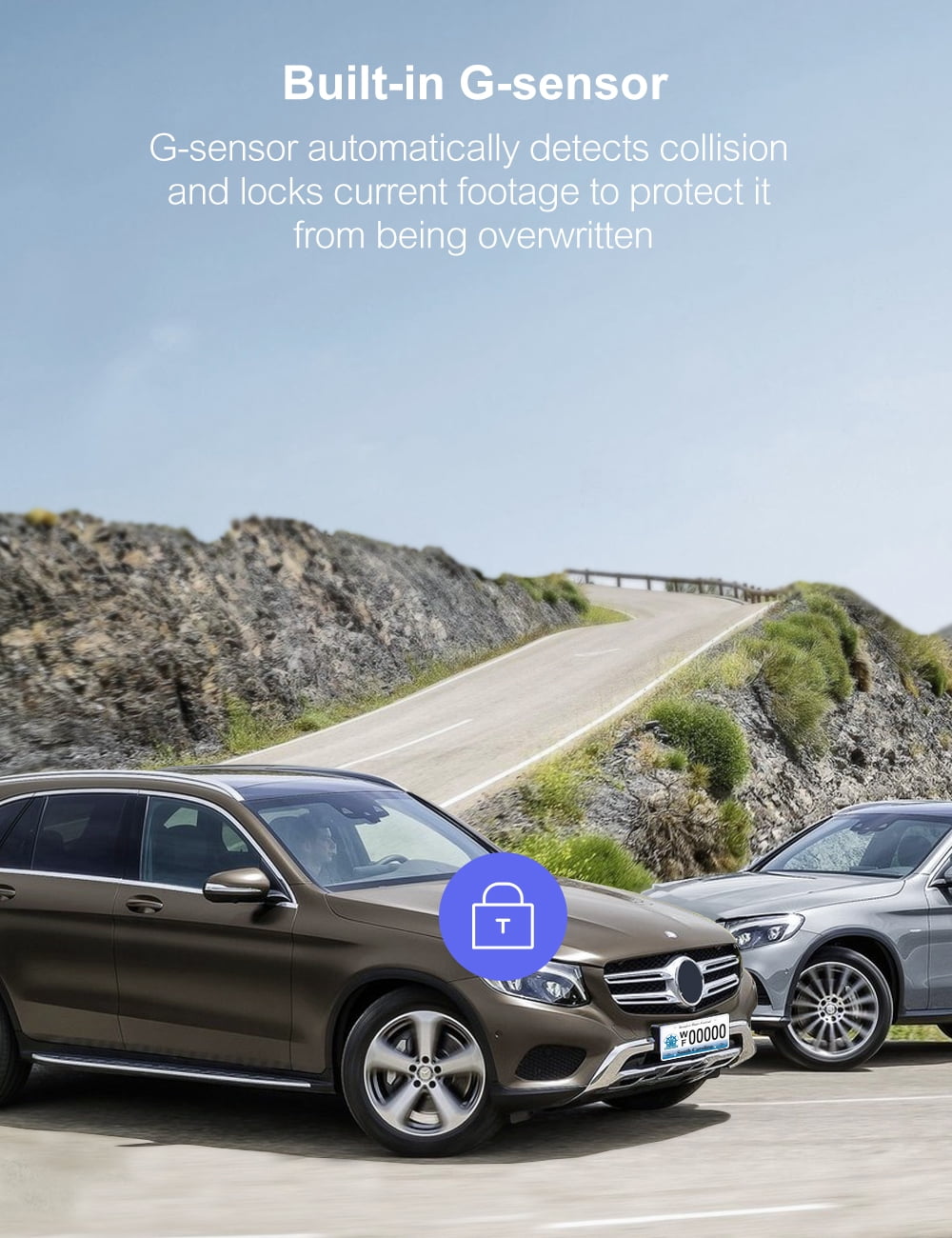 Crosstour Dash Cam,Front and Rear 3” Dual Car Camera 1080P,External GPS Supported,Sony Sensor,32GB Max,Black