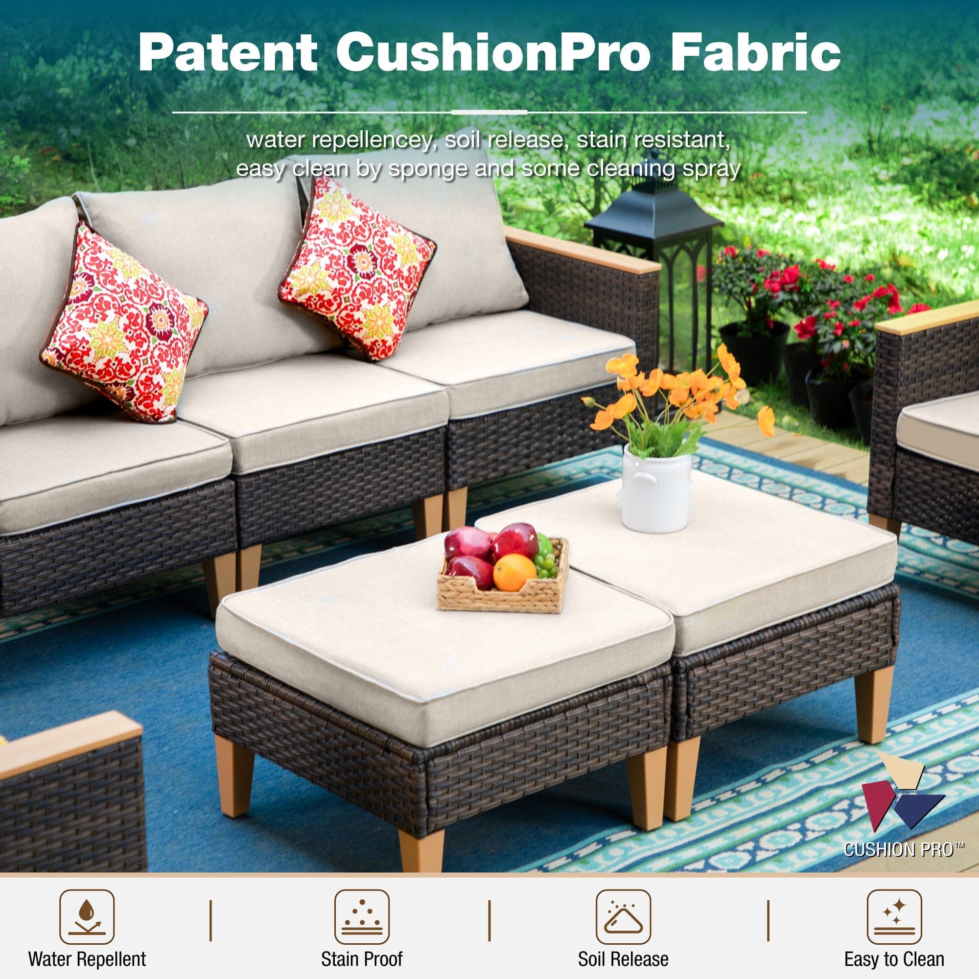 Sophia & William 9 Piece Outdoor Wicker Patio Conversation Sofa Set Outdoor Sectionals