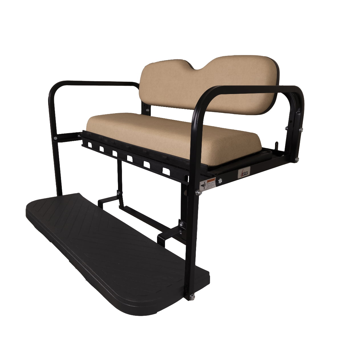 GTW MACH3 Rear Flip Seat for Club Car DS 2000.5 & Up Golf Carts - Buff Color Cushions