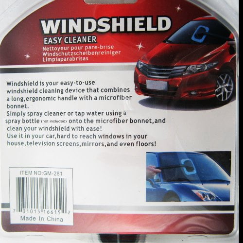 2 Windshield Clean Car Glass Cleaner Wiper Handle Wand Microfiber Cloth Auto New