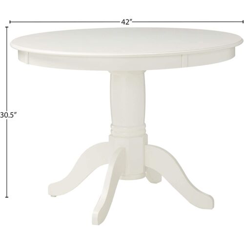 Angel Line 5 Piece Lindsey Dining Set, White/Gray White