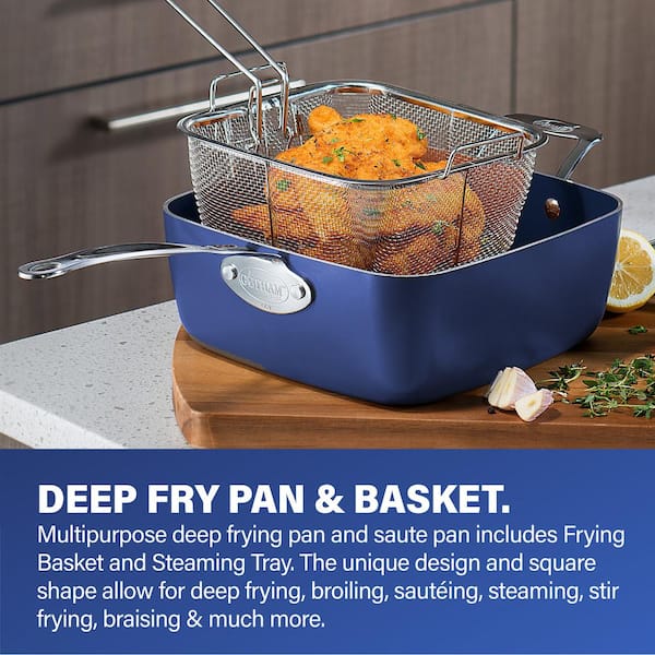 Classic Blue 20-Piece Aluminum Ultra-Durable Non-Stick Diamond Infused Cookware and Bakeware Set