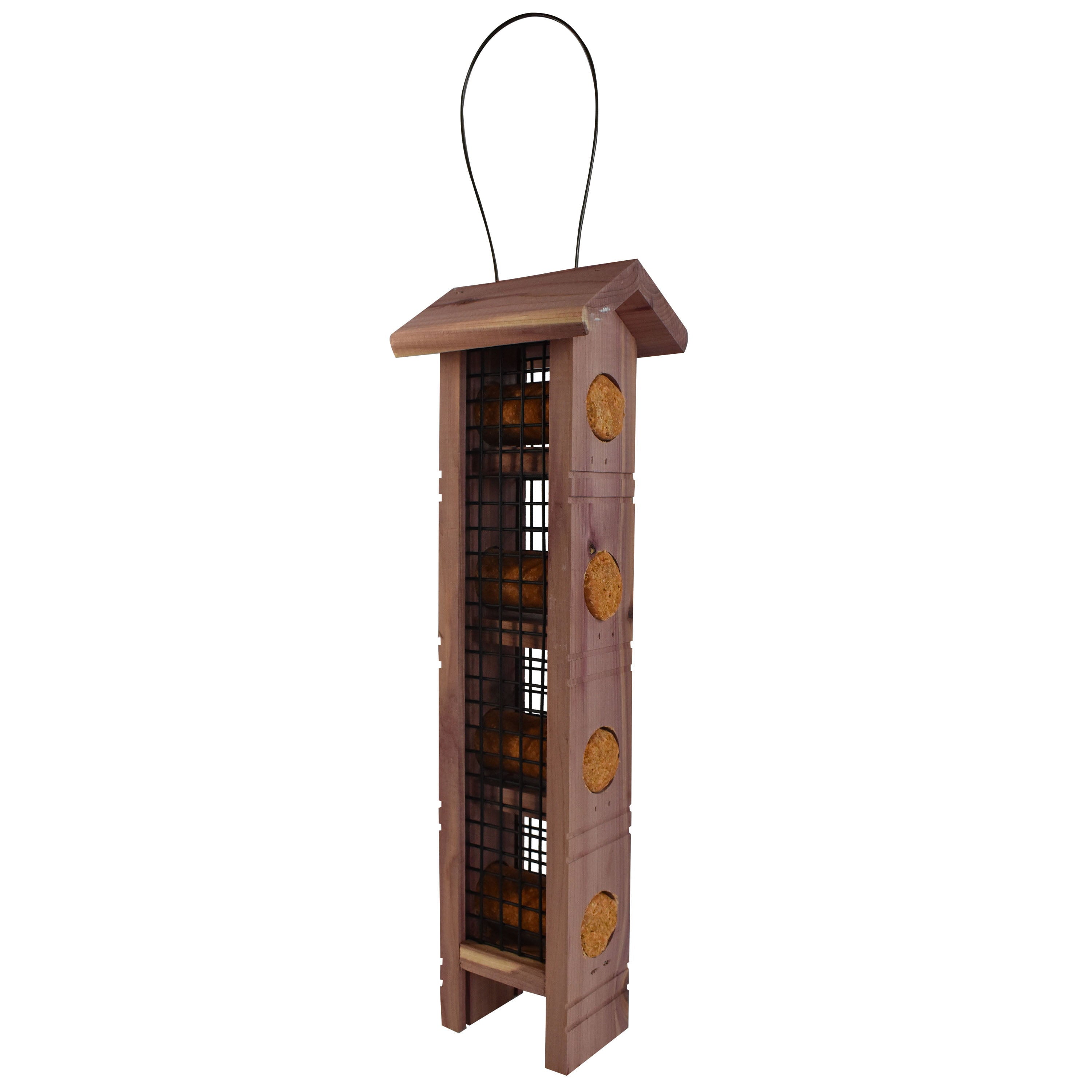 Pennington Red Cedar Wild Bird Suet Feeder, 4 Plug Capacity