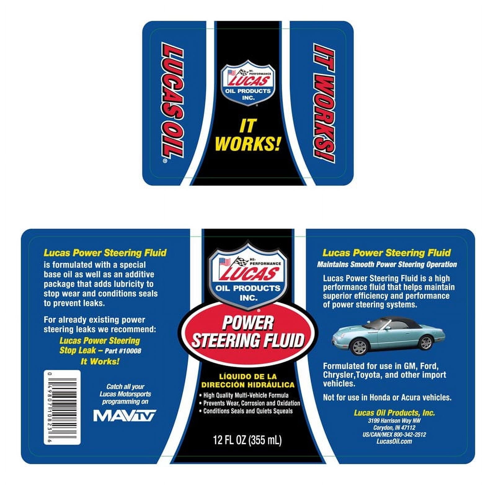 Lucas Oil Power Steering Fluid w/ Conditioners; 16 oz.