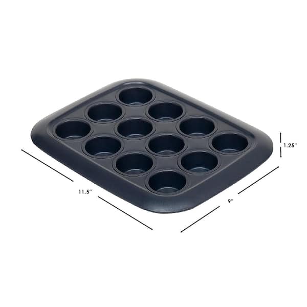 Indigo Non-Stick 12-Cup Carbon Steel Mini Muffin Pan