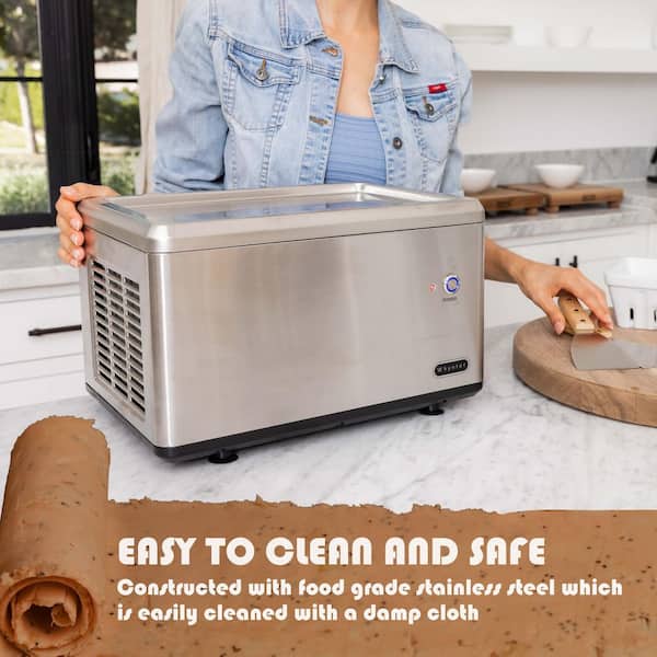 Portable 0.25 Qt Stainless Steel Instant Ice Cream Maker Frozen Pan Roller