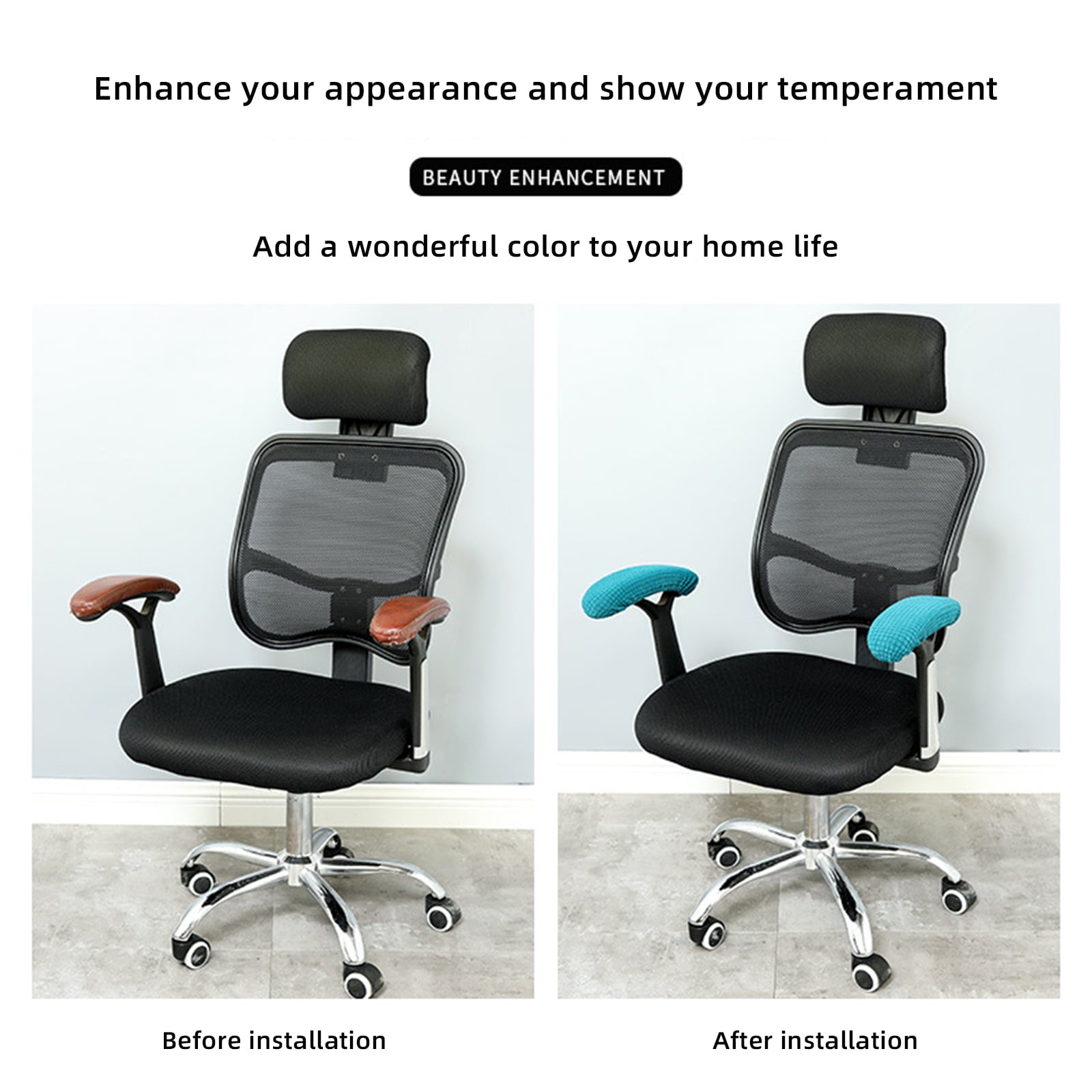 Gaming Chair Arm Cushions Pads Office Chair Arm Covers Stretchable Washable Elastic Office Chair Armrest Covers