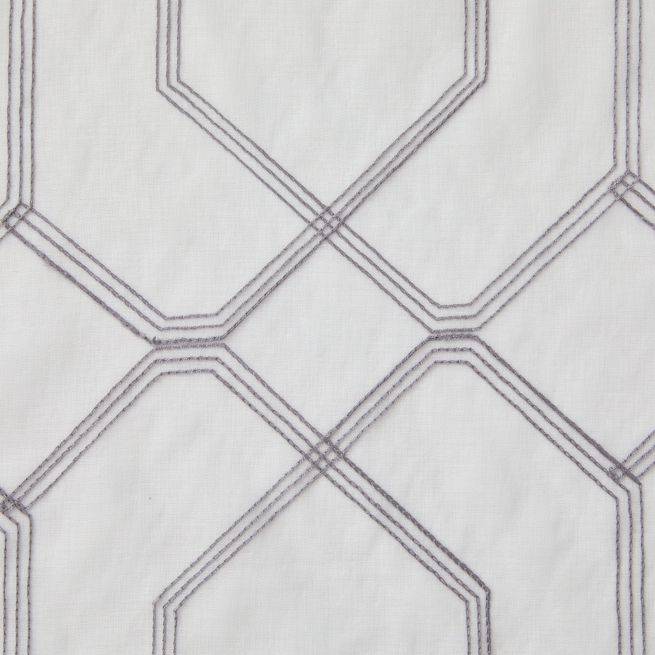 Mainstays Modern Gray Geometric Rod Pocket Sheer Curtain Set, 28