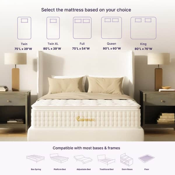 Cashmere Queen Medium Hybrid 14 in. Mattress