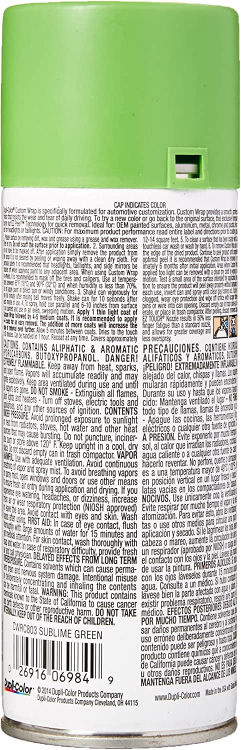 Dupli-Color ECWRC8037 Custom Wrap Matte Sublime Green Aerosol