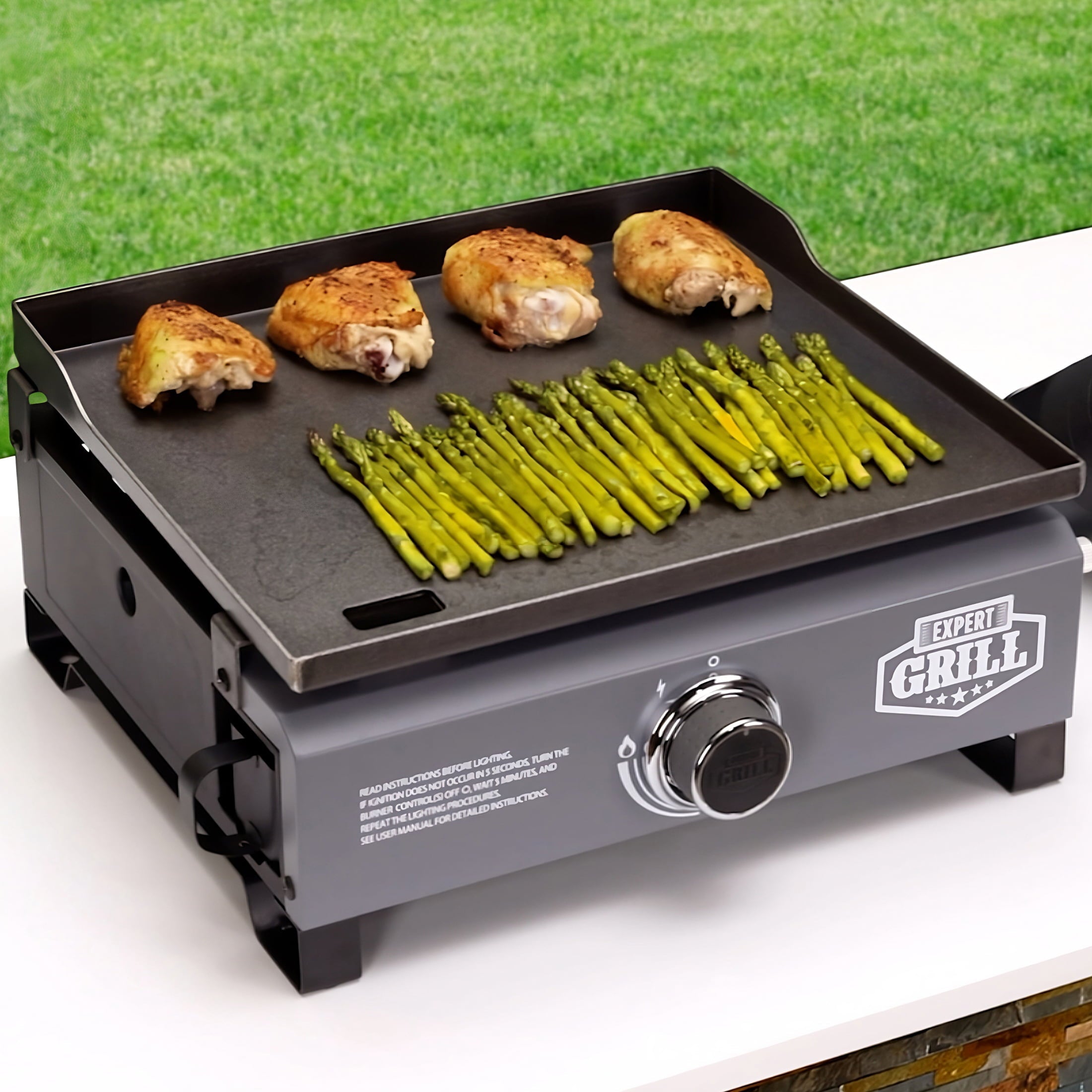Grill 1-Burner Tabletop Propane Gas Griddle