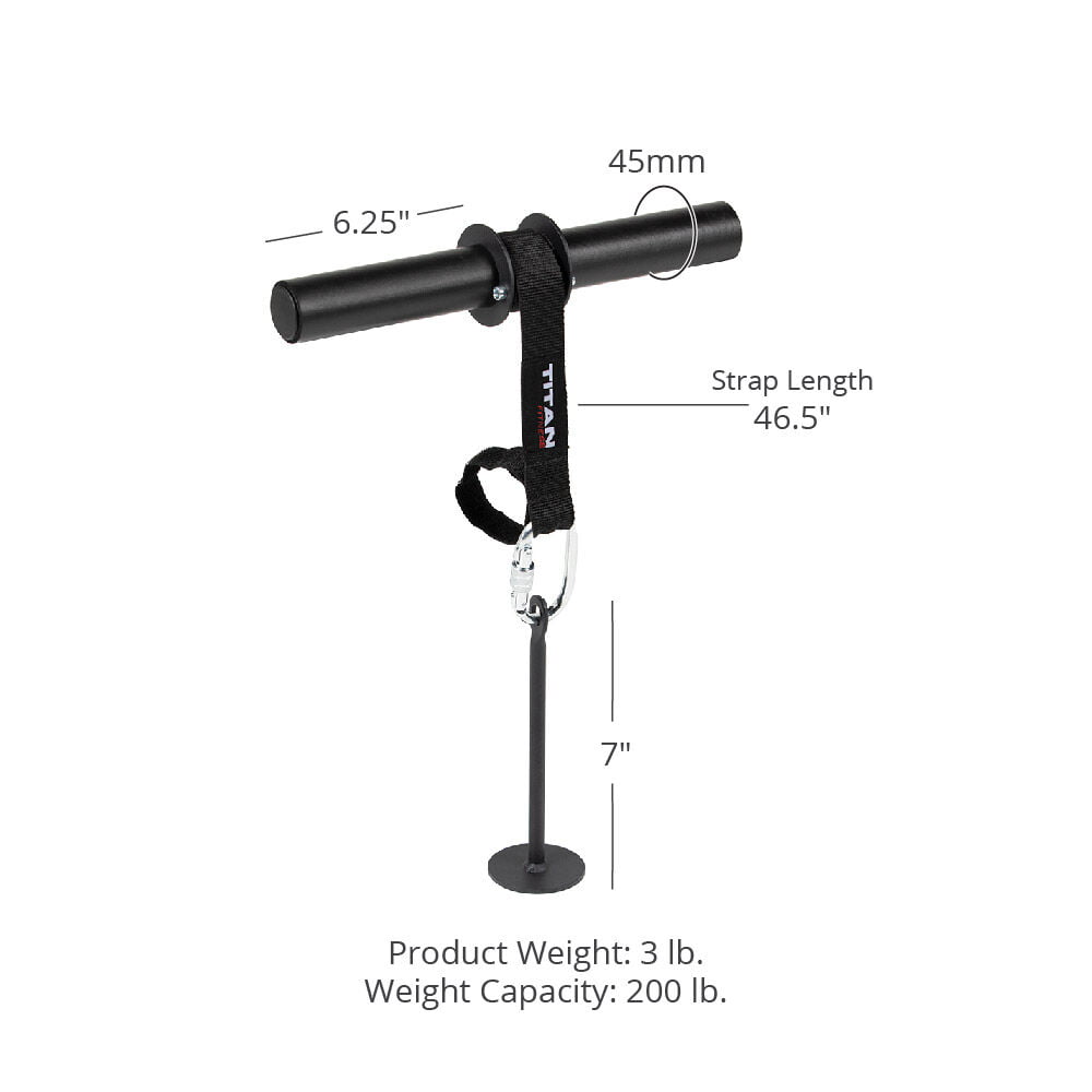 Titan Fitness Wrist and Forearm Roller, Rated 200 LB, Load Plates, Dumbbells, Kettlebells, Strength Training