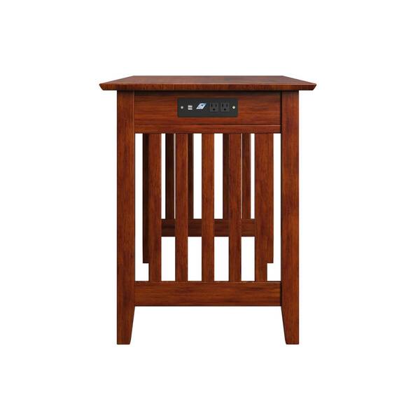 24 in. Rectangular Walnut 1 Drawer Computer Desk with Solid Wood Material