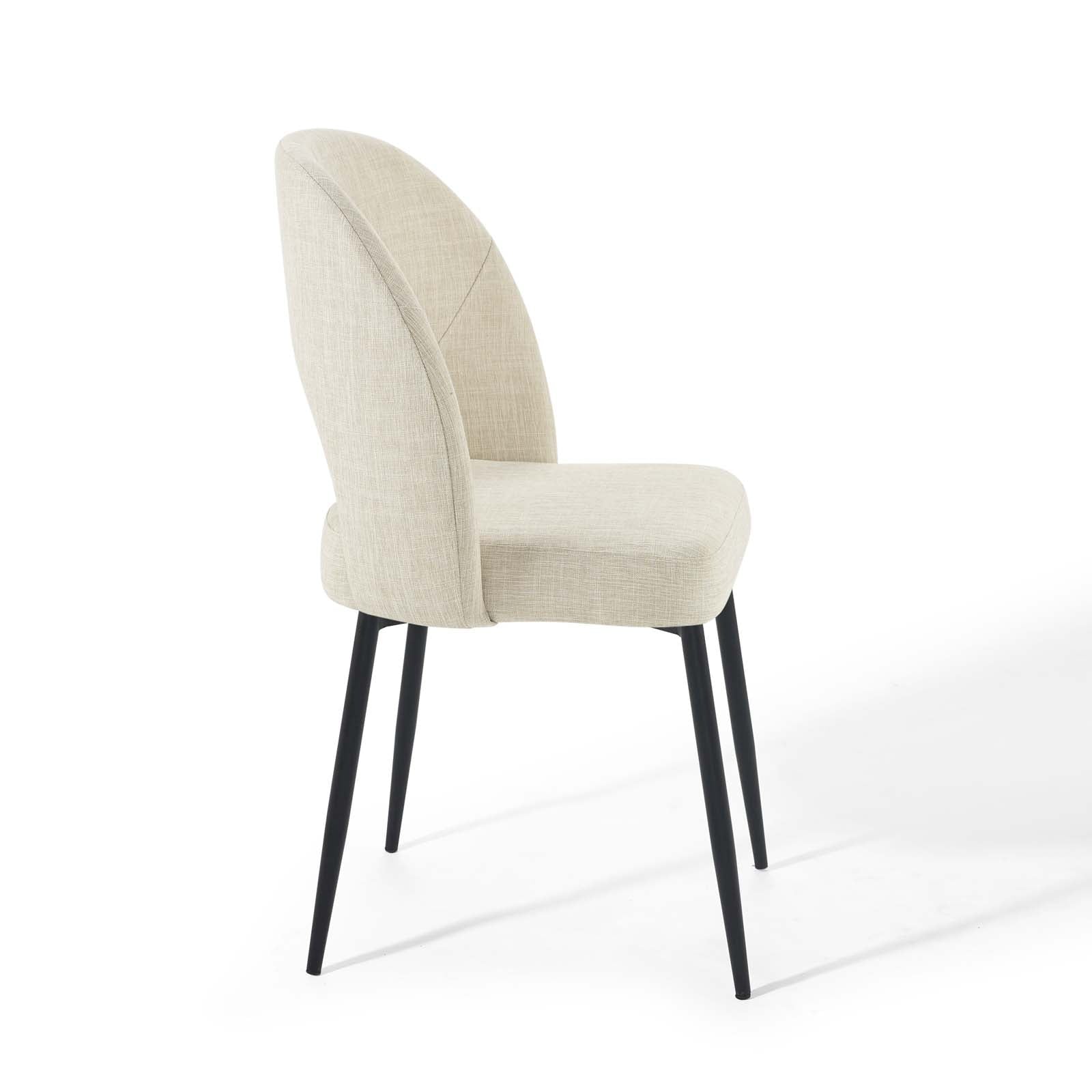 Modway Rouse Upholstered Fabric Dining Side Chair in Black Beige