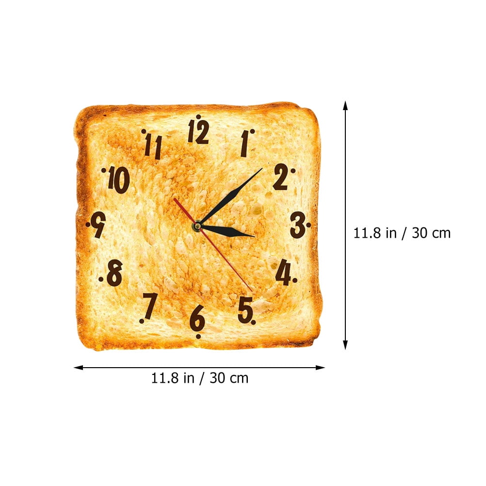 HOMEMAXS Toast Design Wall Clock Modern Wall Clock Bakery Wall Hanging Clock Restaurant Clock