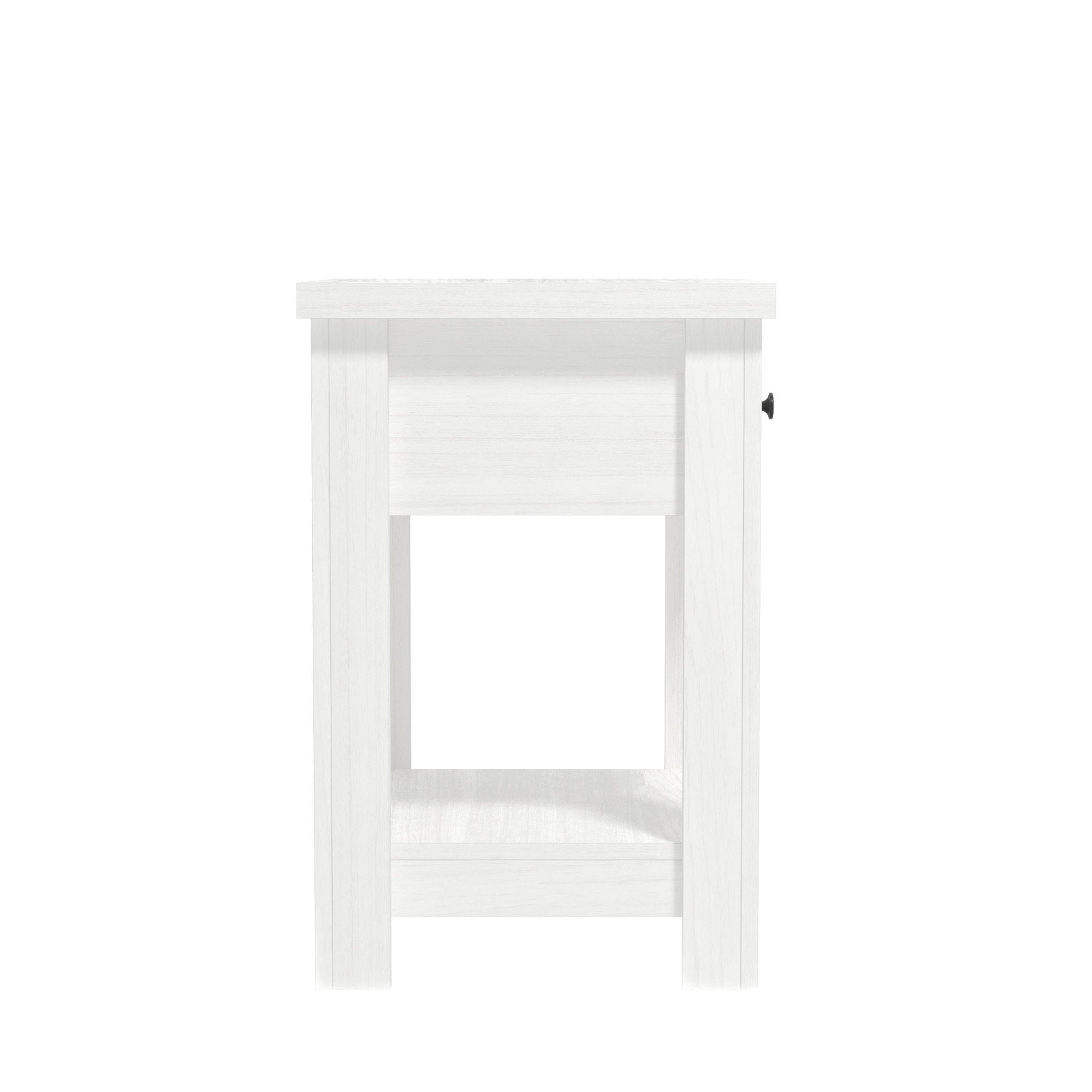 Hillsdale Addison Farmhouse 1 Drawer Nightstand, Set of 2, White