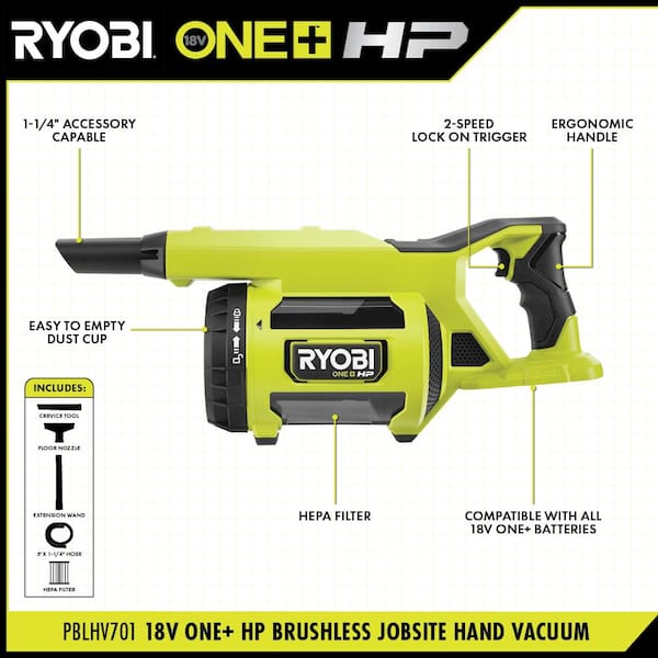 ONE+ HP 18V Brushless Cordless Jobsite Hand Vacuum (Tool Only)
