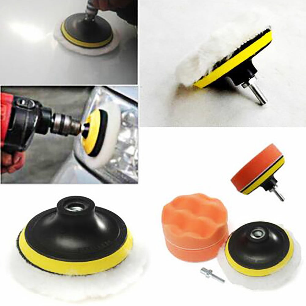 4'' Gross Polish Polishing Buffer Pad Sponge Kit Set Drill Adapter Car Polisher