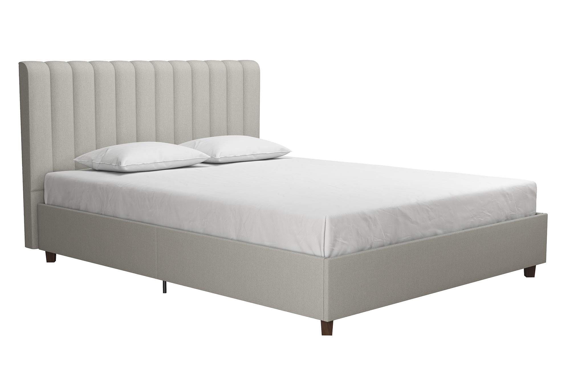 Novogratz Brittany Upholstered Bed, Queen, Gray Linen