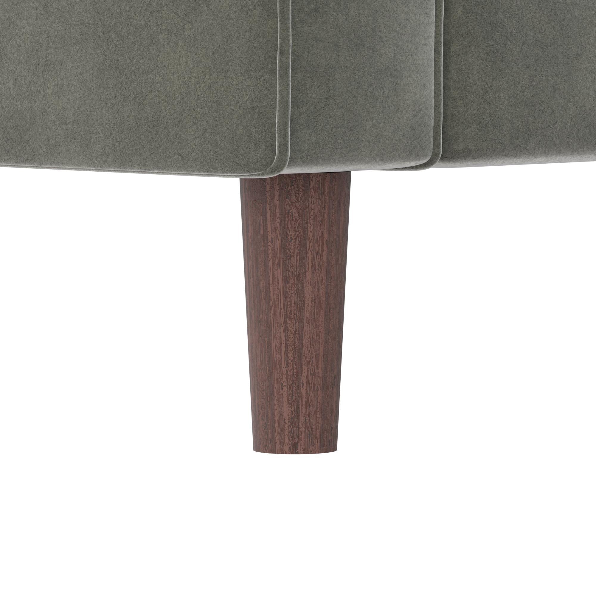 DHP Bryanna Loveseat 2 Seater Sofa , Gray Velvet