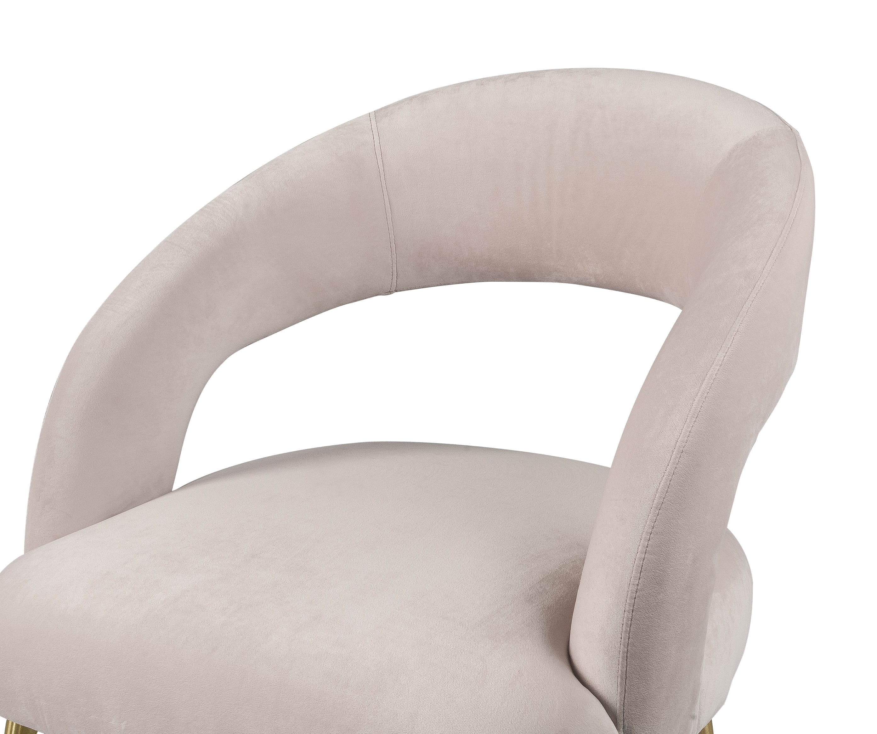 Rocco Open Back Blush Velvet Dining Chair by TOV Furniture