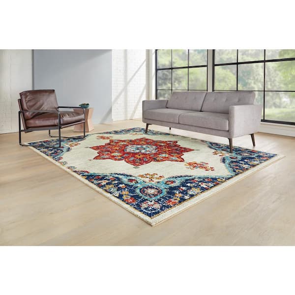 Aurora Multicolored 6 ft. x 9 ft. Medallion Area Rug