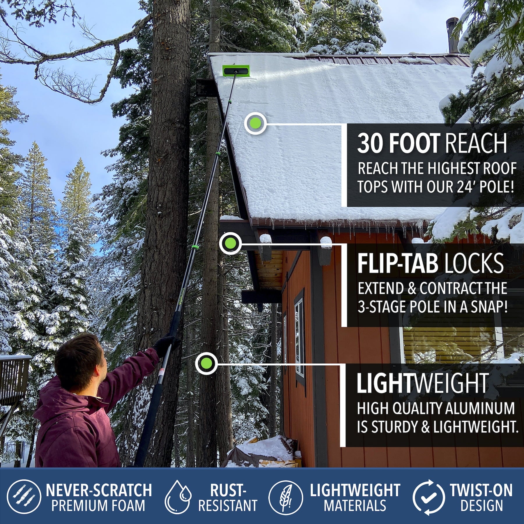 EVERSPROUT Never-Scratch SnowBuster 7-to-24 Foot