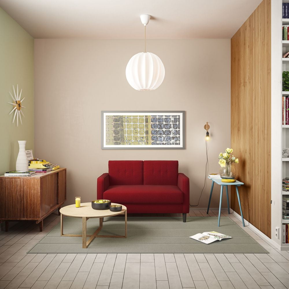 Zinus Mikhail 2-Seater Loveseat, Ruby Red