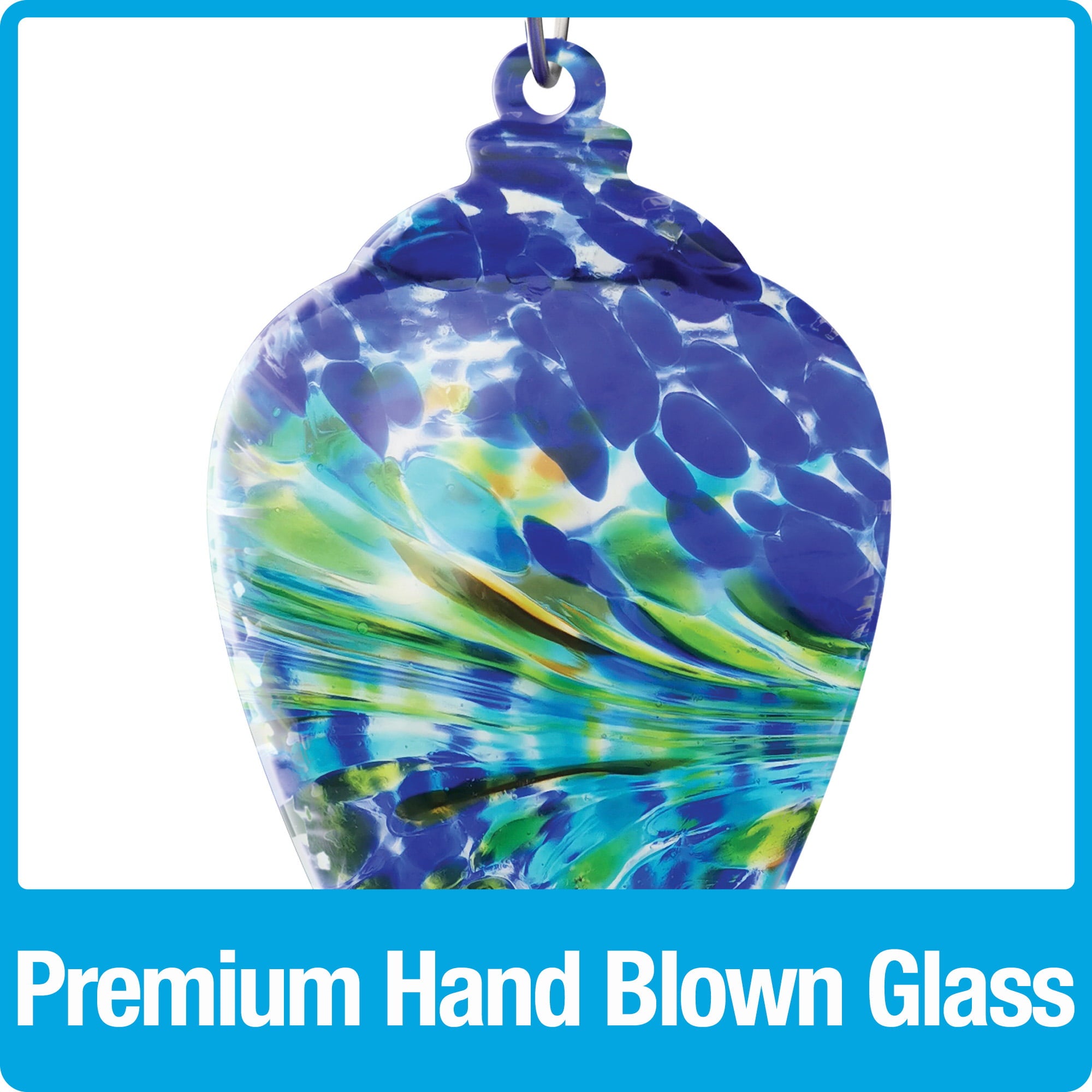 Nature's Way Artisan Glass Gravity Hummingbird Feeder 28 oz, Spring Rain