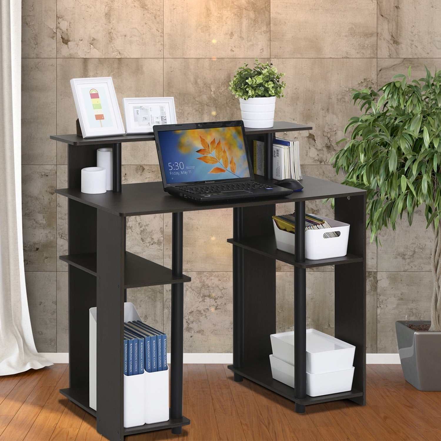 Furinno JAYA Simple Design Computer Writing Desk, Walnut