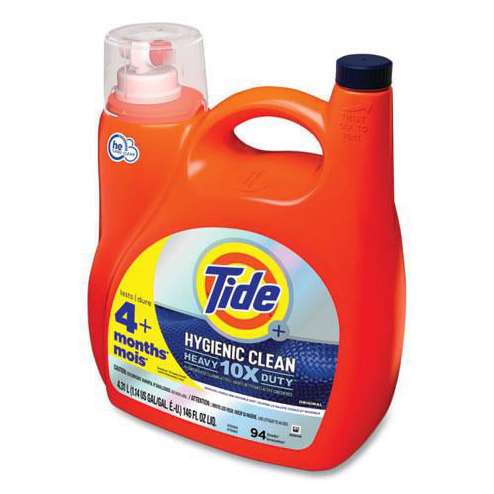 Tide Laundry Detergent Liquid 2X Low Suds Original HD Hygienic Clean, 146 fl oz