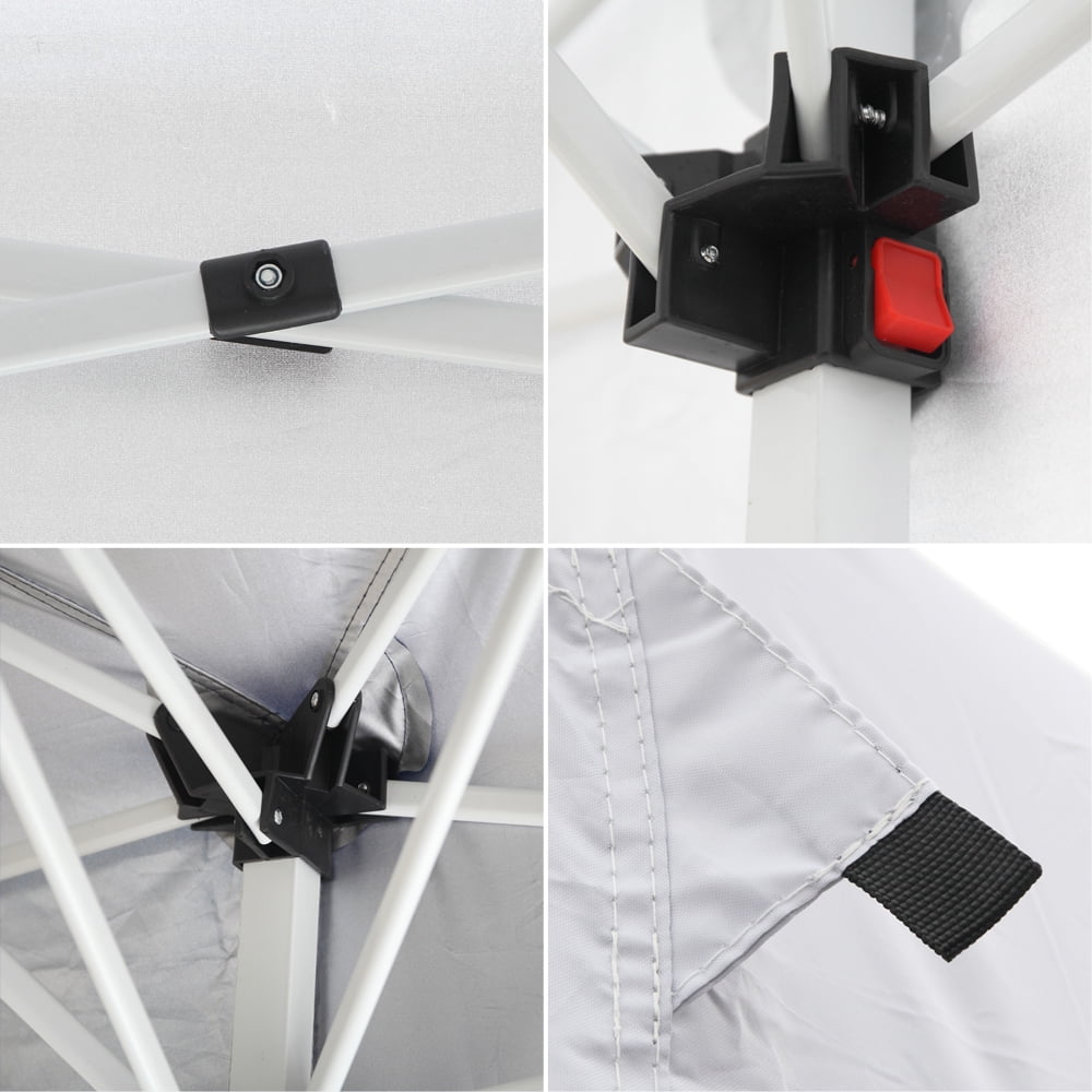 UBesGoo Easy Pop Up Canopy Party Tent, 10 x 20-Feet, White with 4 Removable Sidewalls