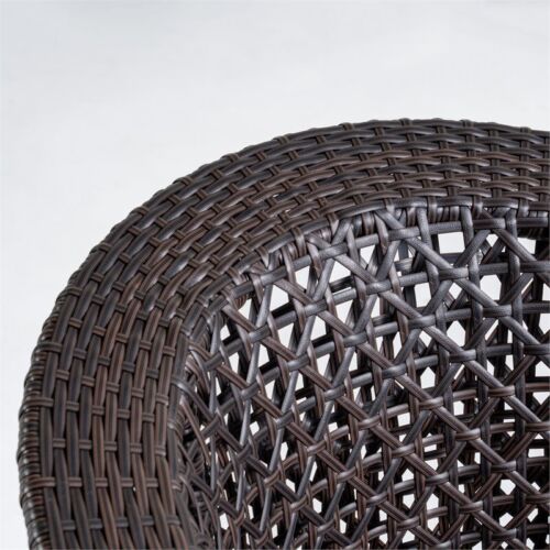 Noble House Big Sur Patio Swivel Chair Wicker with Cushion Multi-Brown/Na<wbr/>vy Blue