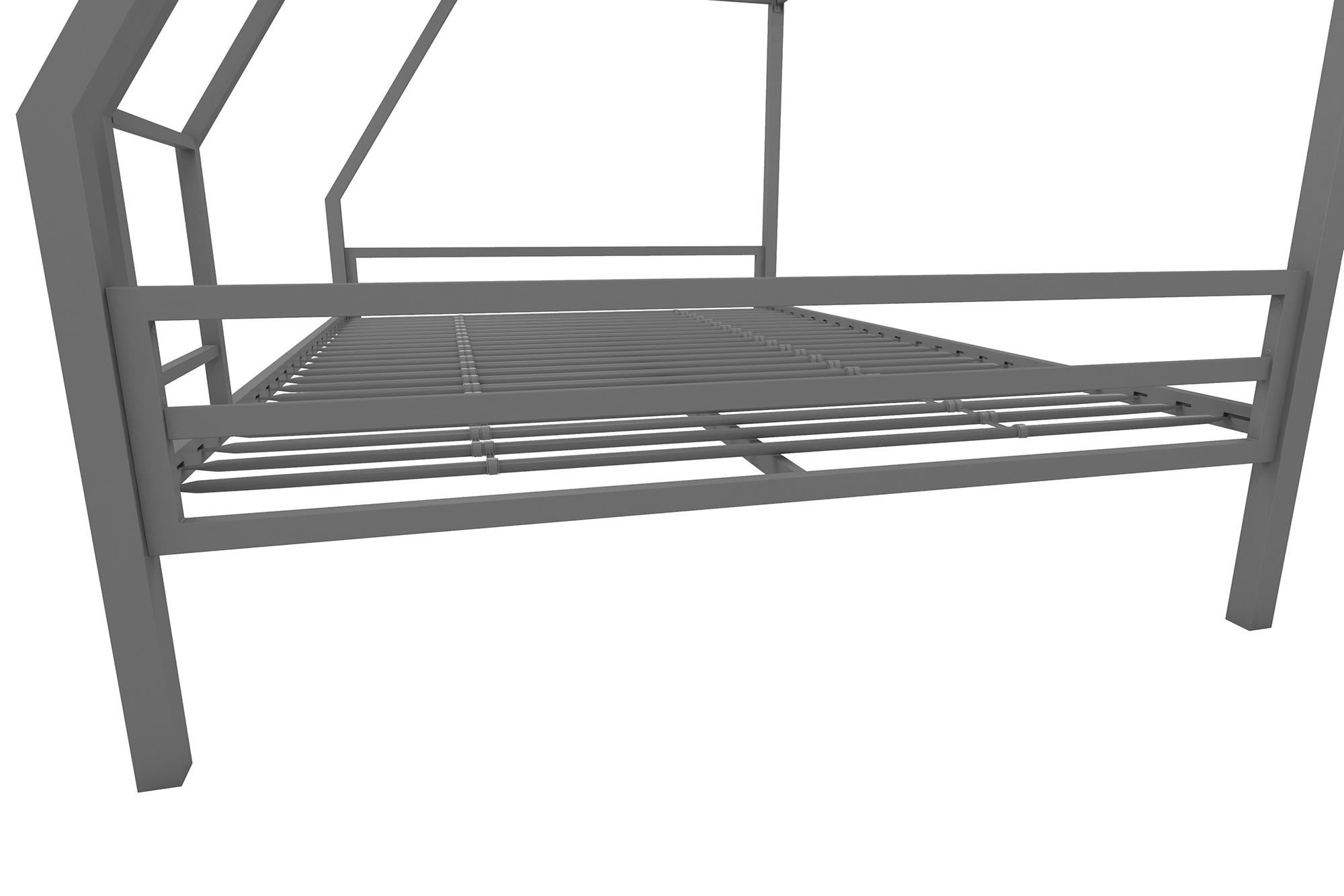 Teen Novogratz Charlie Twin-Over-Full Metal Bunk Bed, Gray