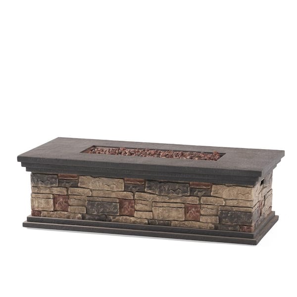 Fox Stone Rectangular Stone Fire Pit (No Tank Holder)