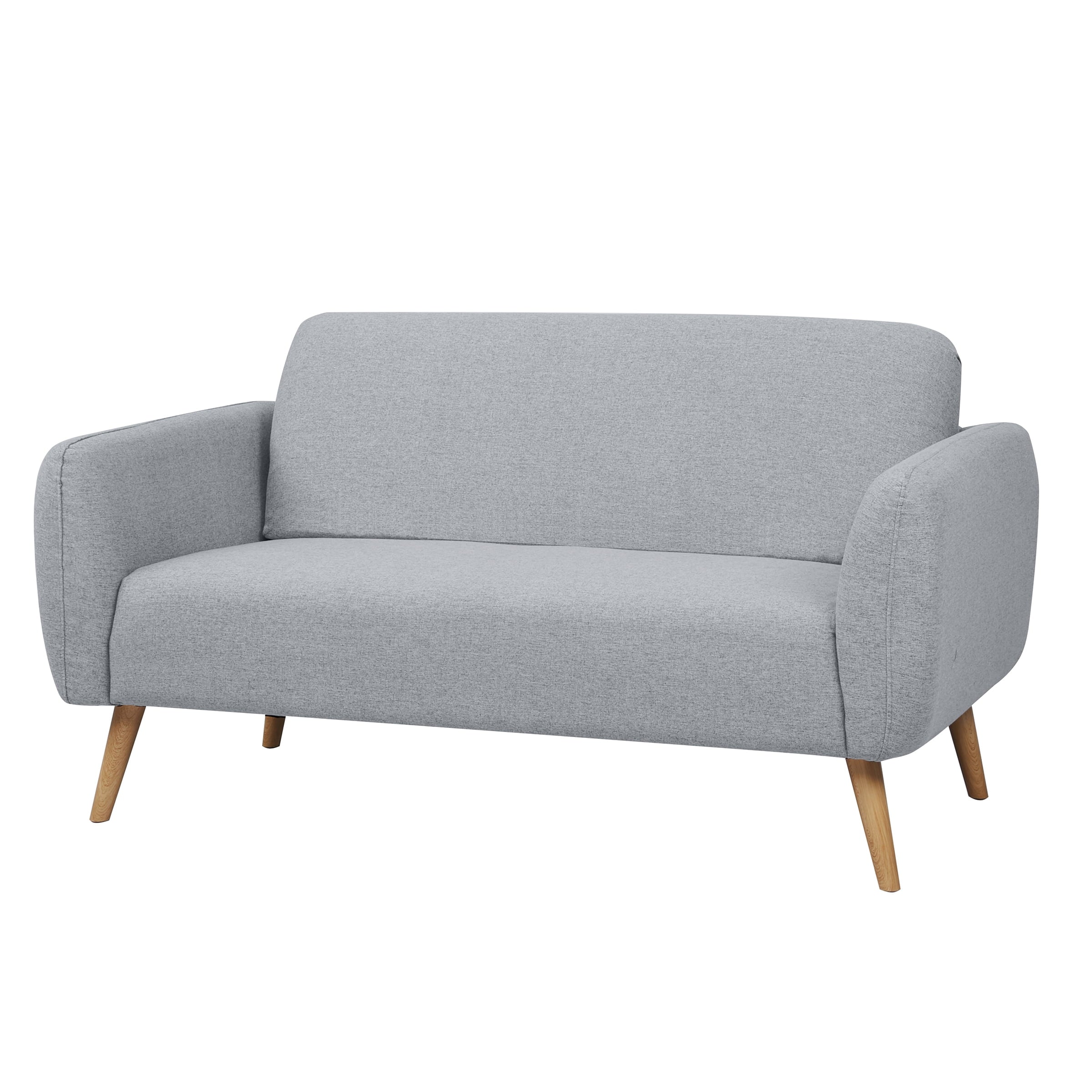 A&D Home Linda Polyester Round Arm Loveseat Sofa, Light Gray