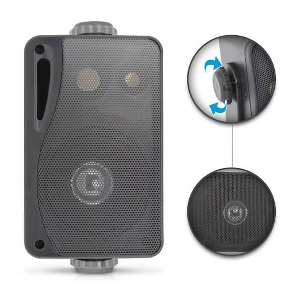 3.5 in. 3-Way Weatherproof Marine Audio Speakers, Black (2-Pair)