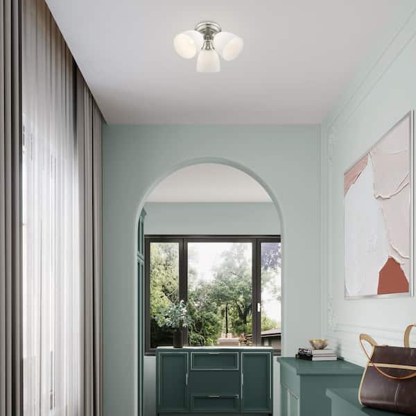Beaumont 3 Light Brushed Nickel Flush Mount