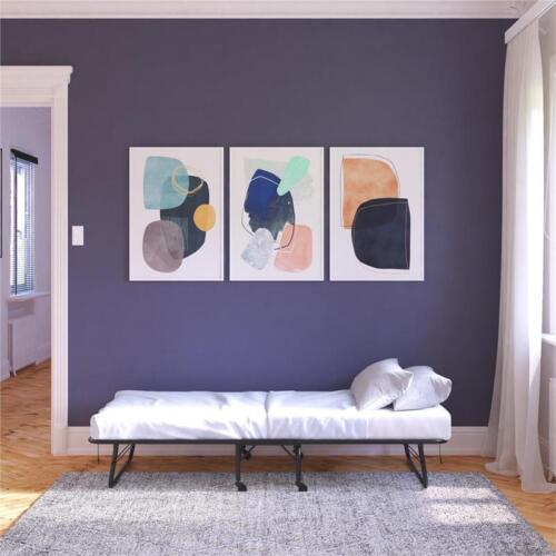 DHP Levy Folding Guest Bed with Metal Frame & 4 Inch Mattress Twin Size in Black