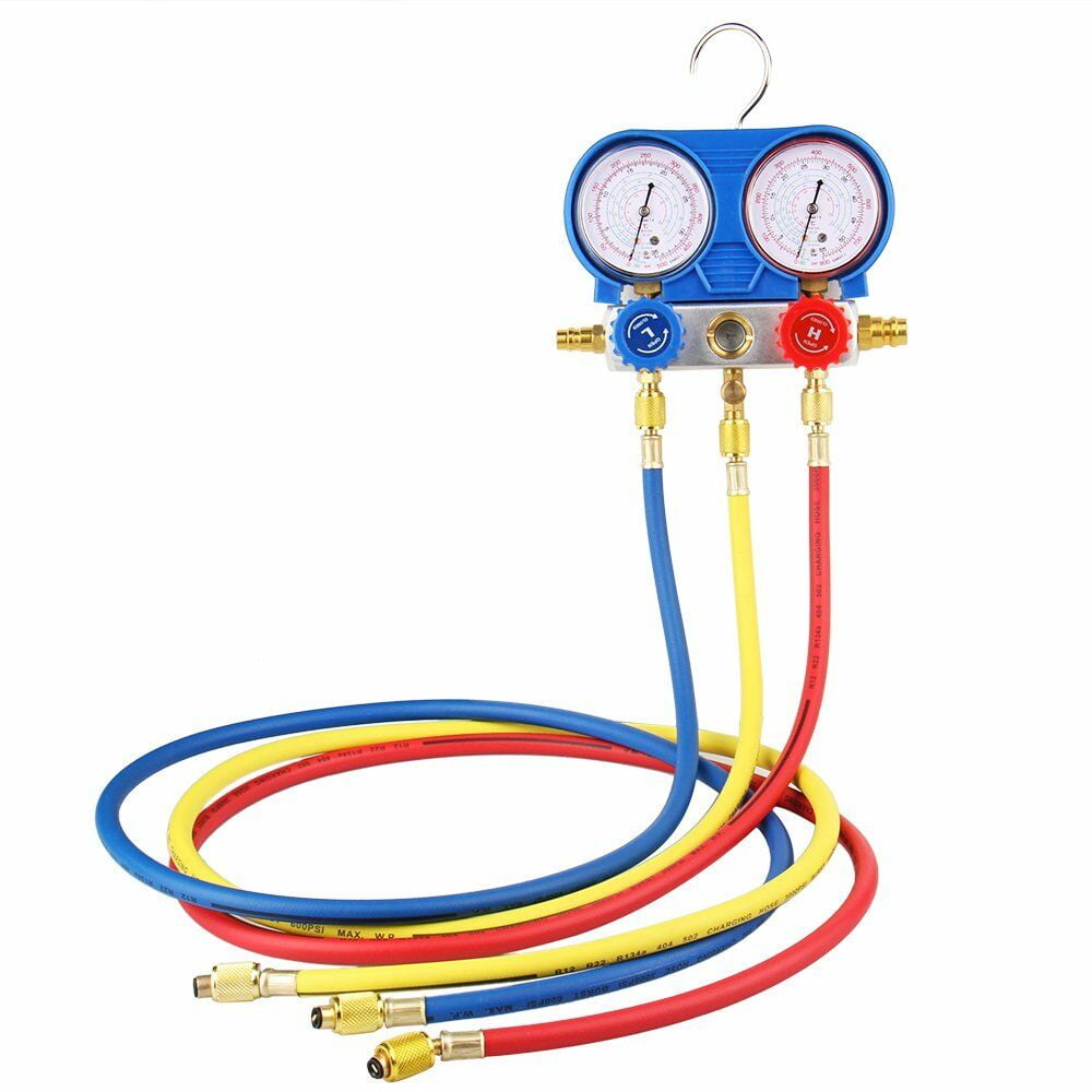 HVAC A/C Manifold Gauges Set Air Refrigeration Kit R134A R410A R22
