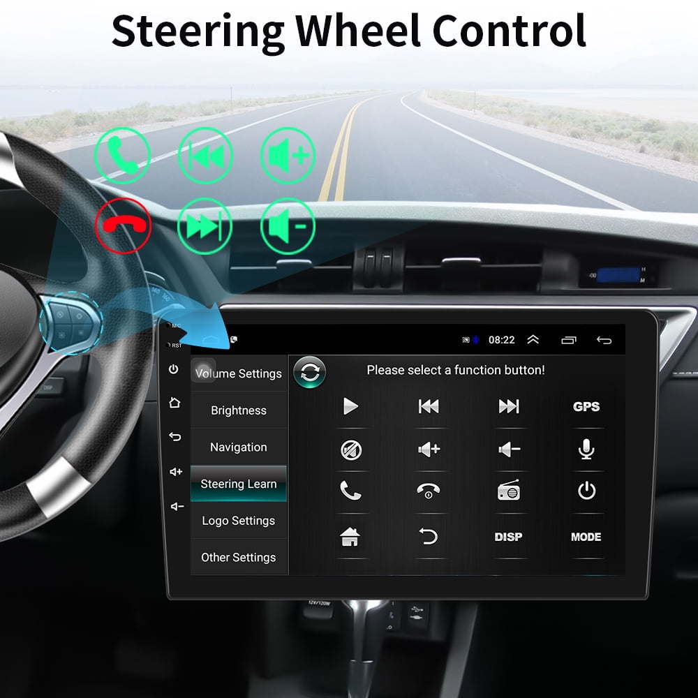 Podofo Android 12 Double 2 Din Car Stereo Radio 10.1'' HD Touch Screen 1080P 10 inch Car Multimedia Player Head Unit Bluetooth WIFI GPS USB FM Receiver Mirror Link, with Rearview Camera