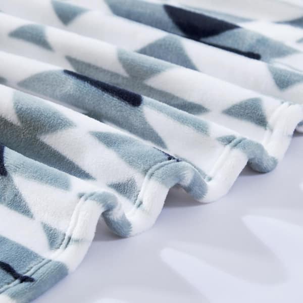 Navajo Blue Plush Fleece 50X70 Throw Blanket