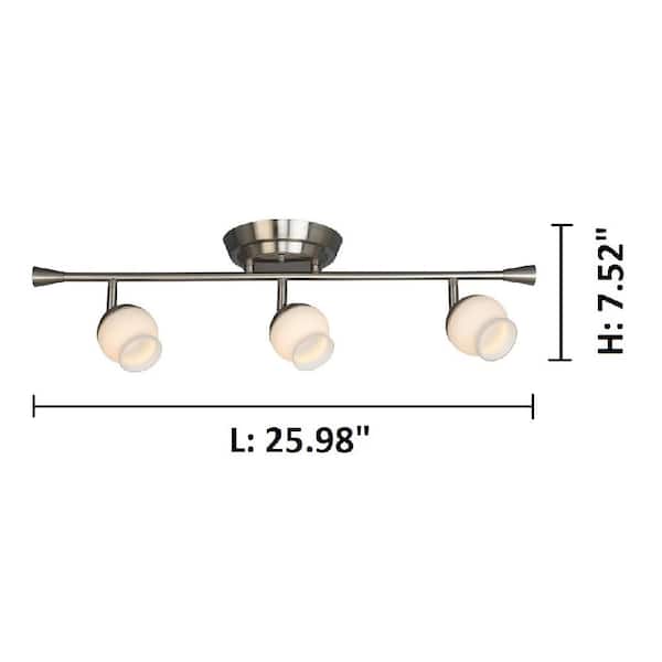Mill Street 2 ft. 3-Light Brushed Nickel Integrated LED Fixed Track Lighting Kit