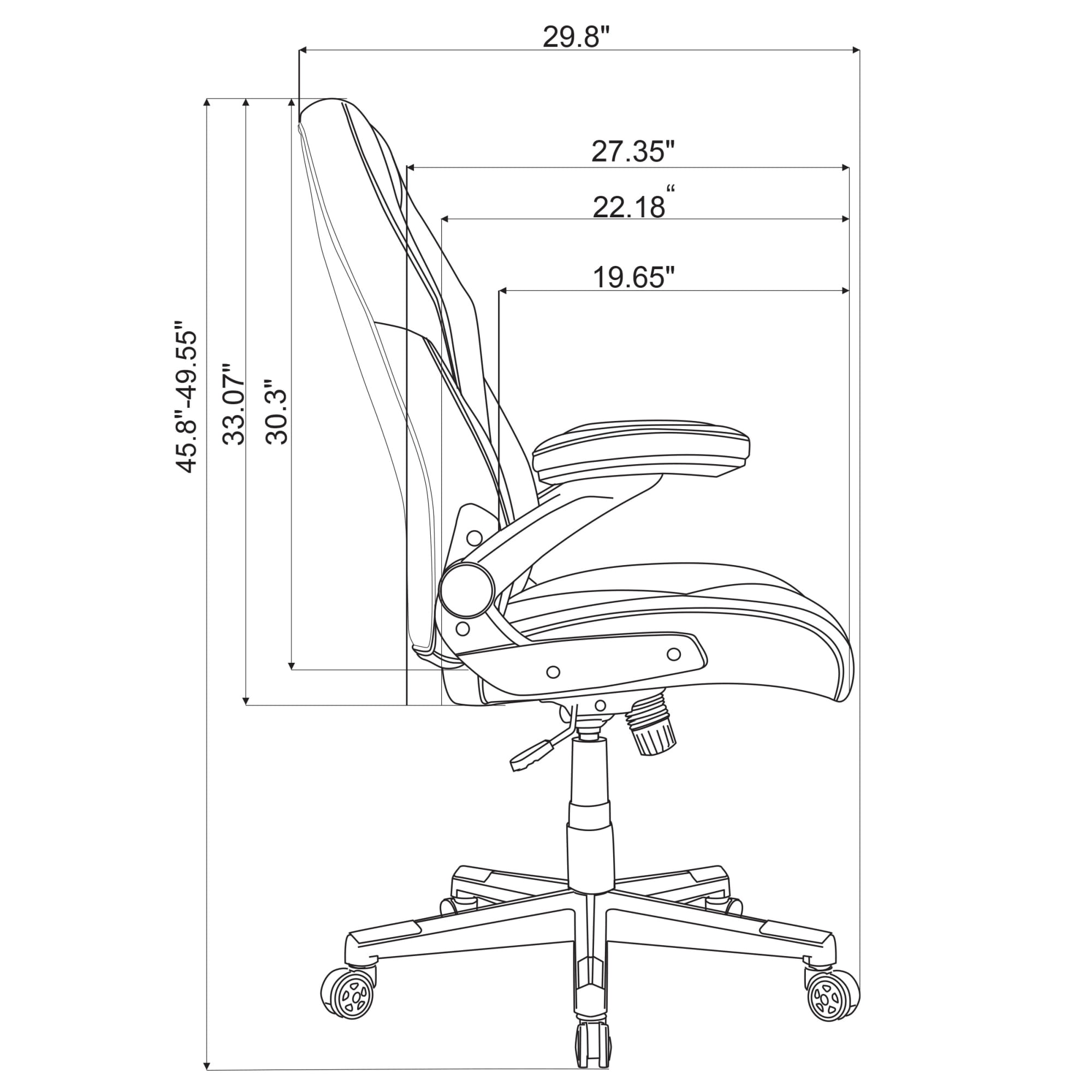 RS Gaming™ RGX Faux Leather High-Back Gaming Chair, Black/White, BIFMA Compliant