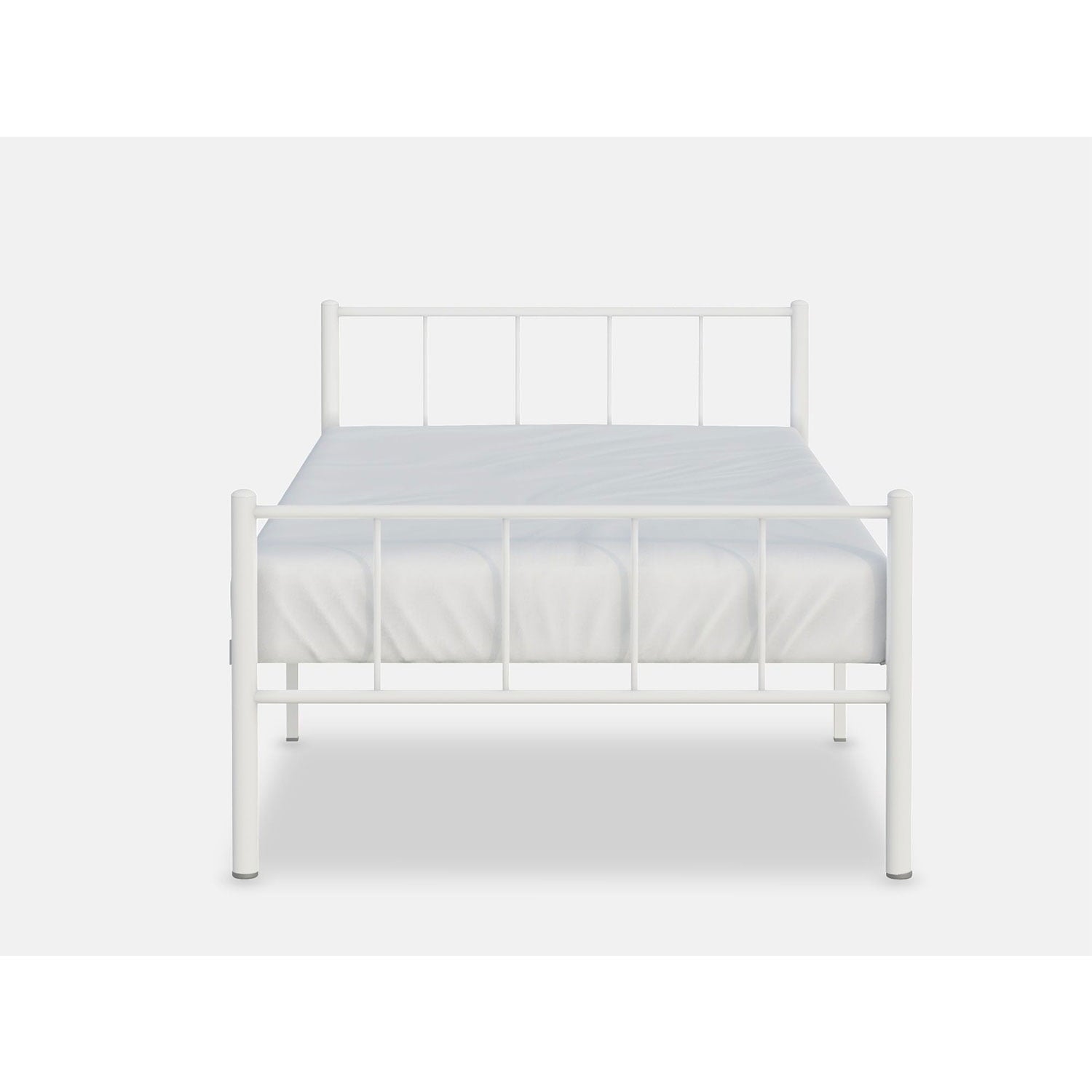 Rack Furniture Austin Steel Twin Furniture Bedroom Kid Bed Frame, White